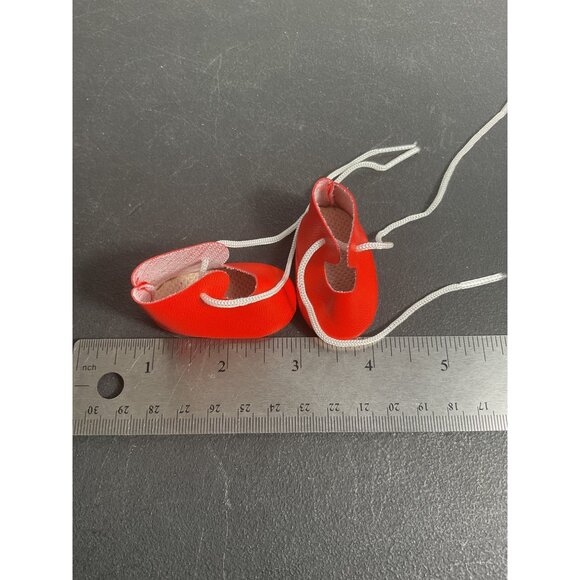 Miniature Red Doll Shoes With White Laces - Picture 4 of 4